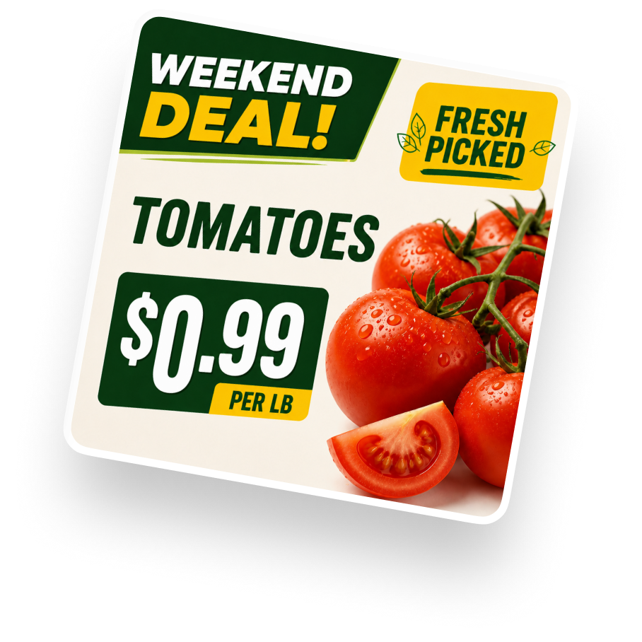 deal browsing card tomatoes